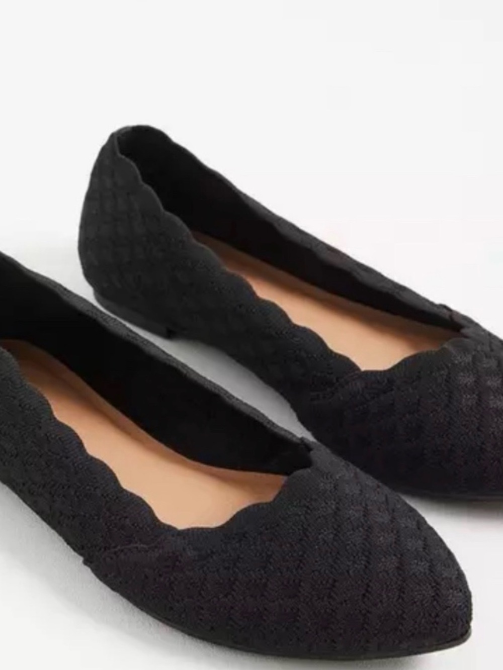 torrid Black Pointed Knit Ballet Flats